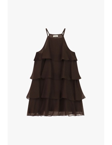 Robe courte à volants et fines bretelles Dixie