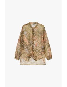 Chemise large avec fantaisie florale et nœud sur le devant Dixie