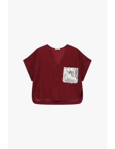 Korte blouse met versierde borstzak aan de voorkant Dixie