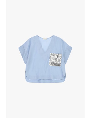Korte blouse met versierde borstzak aan de voorkant Dixie