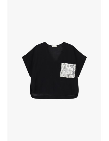 Korte blouse met versierde borstzak aan de voorkant Dixie