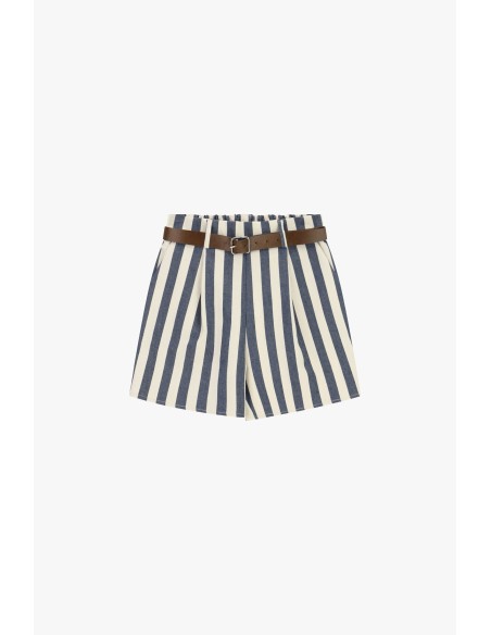 Dixie Regular-fit shorts met strepen en riem