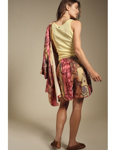 Shorts coupe regular à imprimé paisley aux couleurs vives Dixie