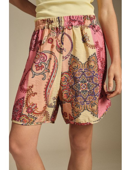 Shorts coupe regular à imprimé paisley aux couleurs vives Dixie