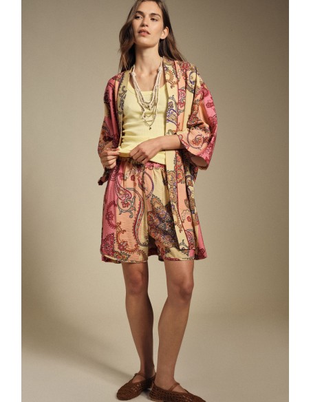 Shorts coupe regular à imprimé paisley aux couleurs vives Dixie