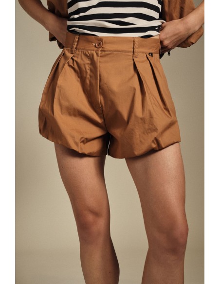 Regular-fit shorts met plooien en omslag Dixie