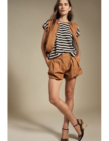 Regular-fit shorts met plooien en omslag Dixie