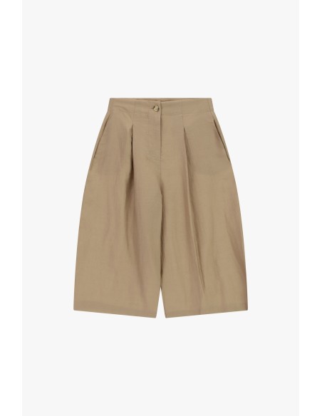 Damesshorts met hoge taille, plooien en zakken van Dixie