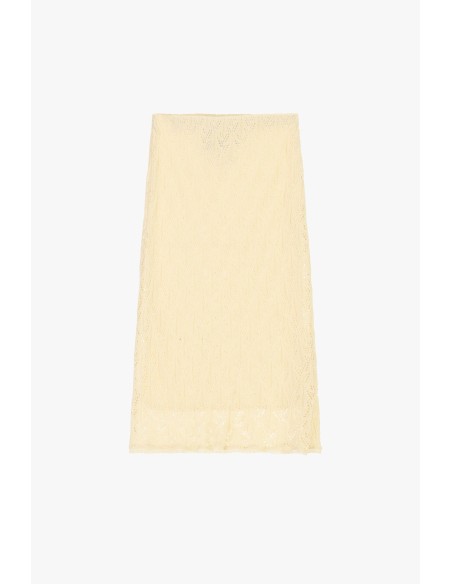 Dixie - Jupe midi taille haute en dentelle perforée
