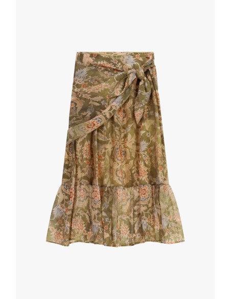 Jupe midi fantaisie florale avec nœud Dixie