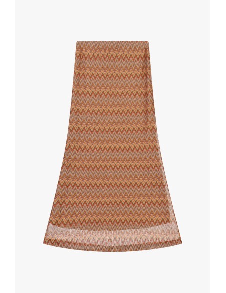 Dixie High Waist Zig Zag Print Long Skirt (jupe longue à taille haute imprimée en zigzag)