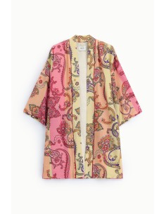 Oversized overhemdjasje met paisleymotief zonder sluiting van Dixie 2