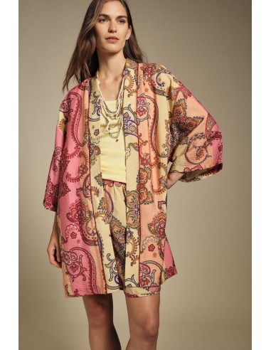 Dixie Paisley Pattern Oversize Shirt Jacket Without Closure