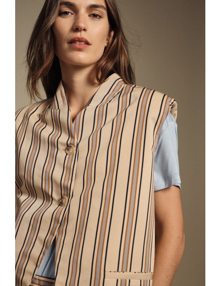 Gestreept vest met knoopsluiting aan de voorkant Dixie