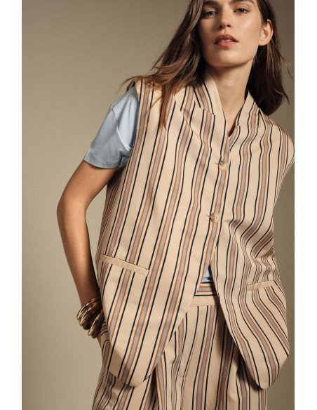 Gestreept vest met knoopsluiting aan de voorkant Dixie