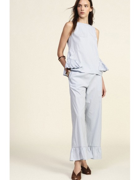 Pantalon rayé Palace avec volant Dixie Bottom