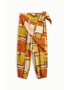 Dixie joggingbroek met geometrische print en tailleband met knoopdetail