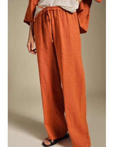 Pantalon large avec taille haute et cordon de serrage Dixie