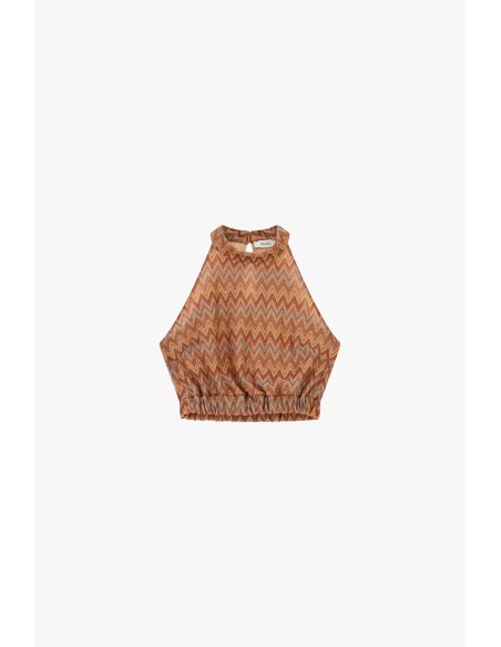 Top imprimé zigzag avec bas bouclé Dixie