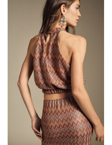 Top met zigzagprint en gerimpelde onderkant Dixie