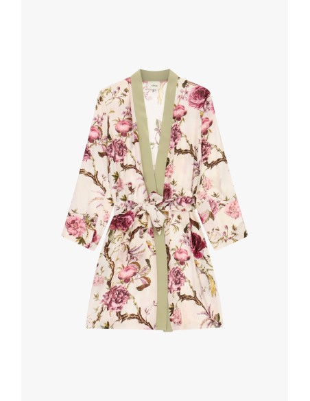 Dixie Dusterjas met bloemenprint en ceintuur