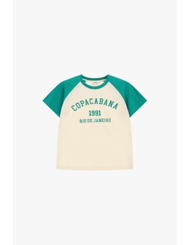 Dixie T-shirt met raglanmouwen en opdruk aan de voorkant