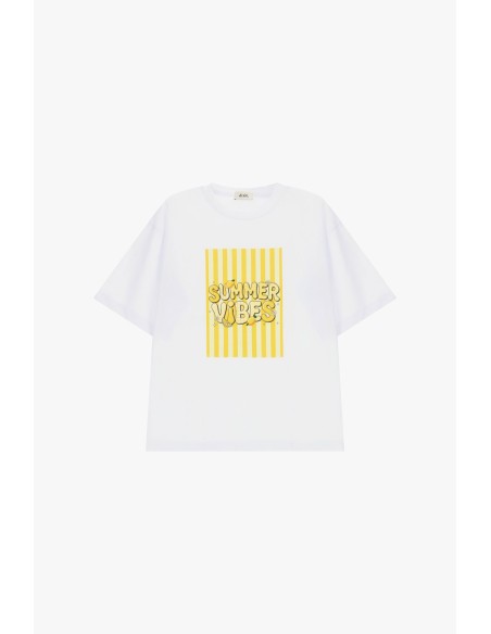 T-shirt met korte mouwen en Summer Vibes-print Dixie