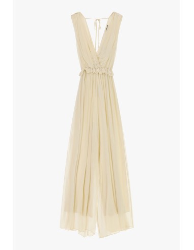 Lange jumpsuit met diepe halslijn en gerimpelde tailleband Dixie