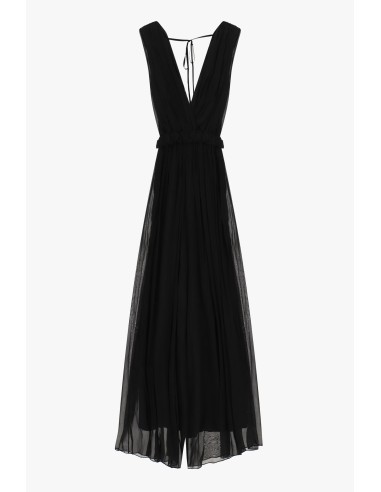 Lange jumpsuit met diepe halslijn en gerimpelde tailleband Dixie