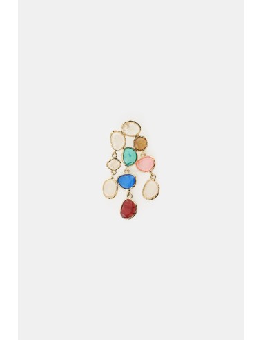 Boucles d’oreilles pendantes multiformes avec pierres colorées Dixie