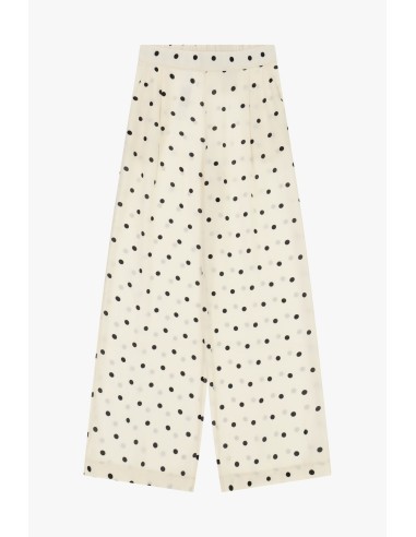 Pantalon palazzo à pois avec taille élastiquée Dixie