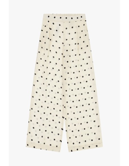Pantalon palazzo à pois avec taille élastiquée Dixie