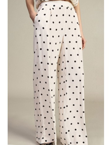 Pantalon palazzo à pois avec taille élastiquée Dixie