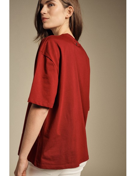 Dixie T-shirt met korte mouwen en rechte snit