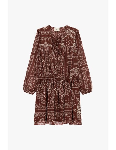 Robe courte à imprimé paisley à manches longues Dixie