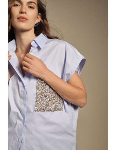 Mouwloos shirt met pailletten en zak van Dixie