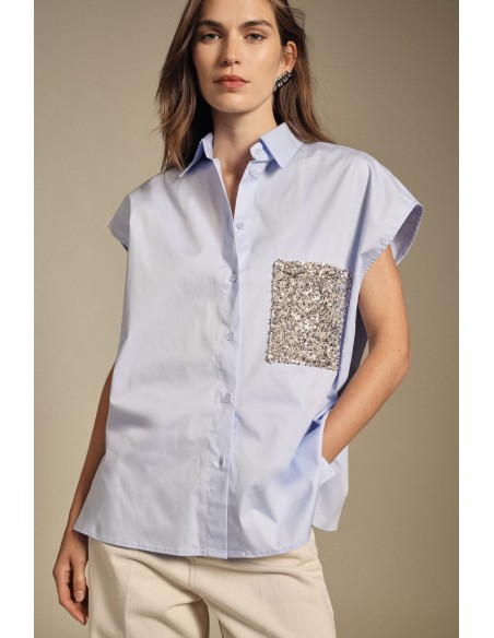 Chemisier sans manches avec poche à paillettes Dixie