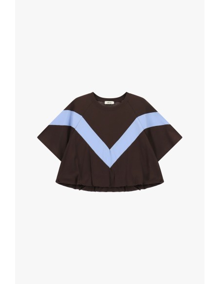 T-shirt met wijde mouwen en V-inzet van Dixie