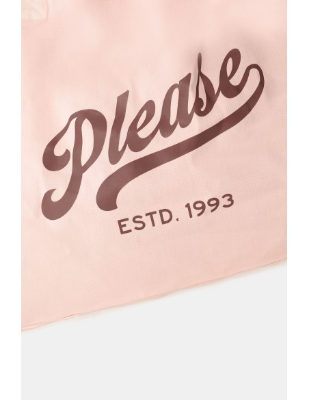 Grand sac cabas avec imprimé frontal Please