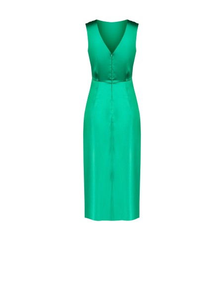 Robe longue en satin avec épingle à calla et décolleté en V derrière Rinascimento
