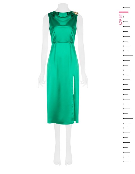 Robe longue en satin avec épingle à calla et décolleté en V derrière Rinascimento