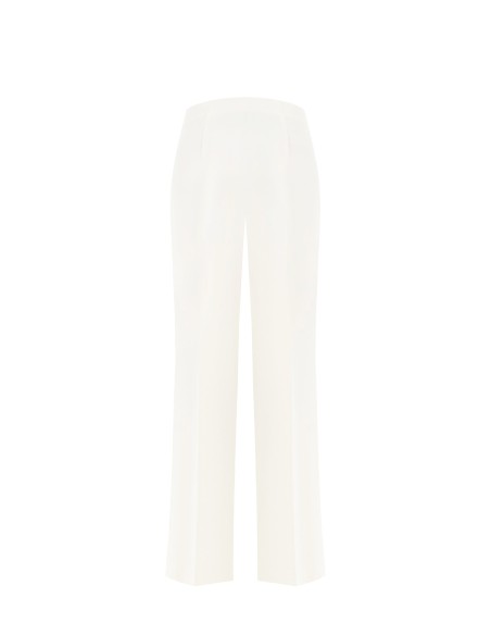 Pantalon palazzo en tissu fluide avec fermeture éclair latérale Rinascimento