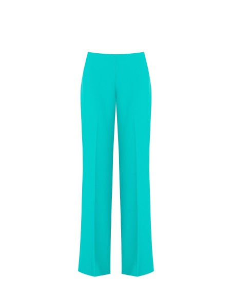 Pantalon palazzo en tissu fluide avec fermeture éclair latérale Rinascimento