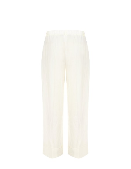 Pantalon palazzo en mélange de viscose à effet légèrement froissé Rinascimento Curvy