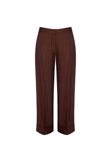 Pantalon palazzo en mélange de viscose à effet légèrement froissé Rinascimento Curvy