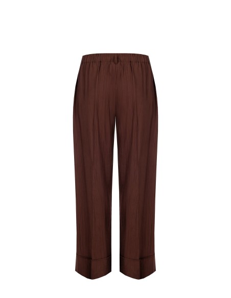 Pantalon palazzo en mélange de viscose à effet légèrement froissé Rinascimento Curvy