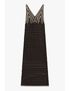 Robe longue en crochet avec profils contrastés Please 2