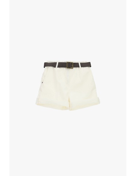 Regular-fit shorts met tailleband en omslag Please