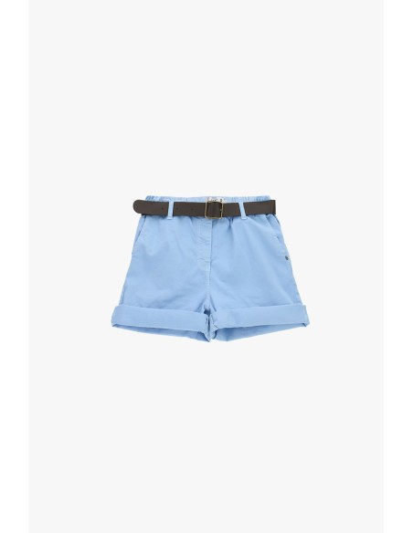 Shorts à coupe régulière avec ceinture et revers s'il vous plaît