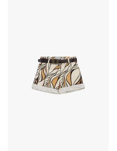 Short à coupe régulière avec motif graphique et ceinture s'il vous plaît